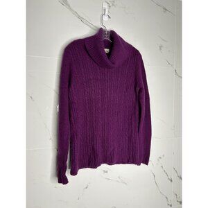 Banana Republic Purple Cable Knit Fisherman Wool Cashmere Sweater XL